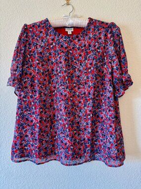 J Crew floral blouse